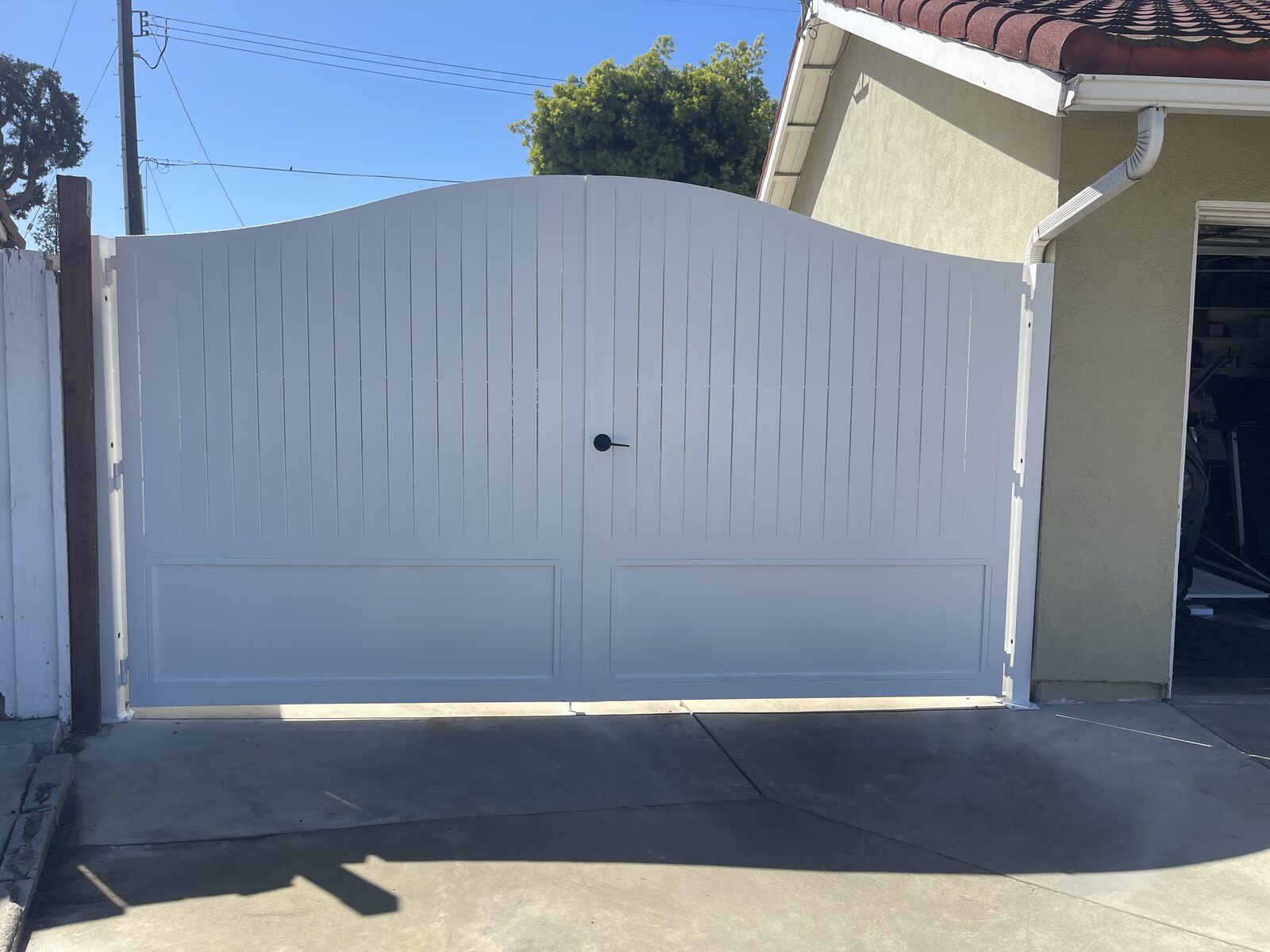 Arched White Driveway Gate