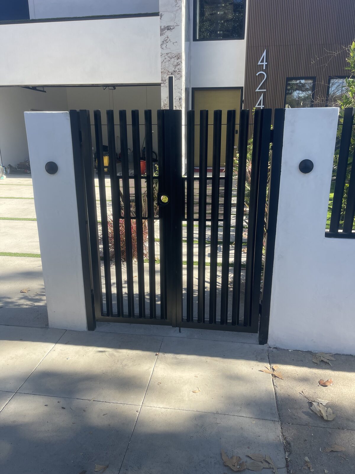 Modern Vertical Slat Entry Gate