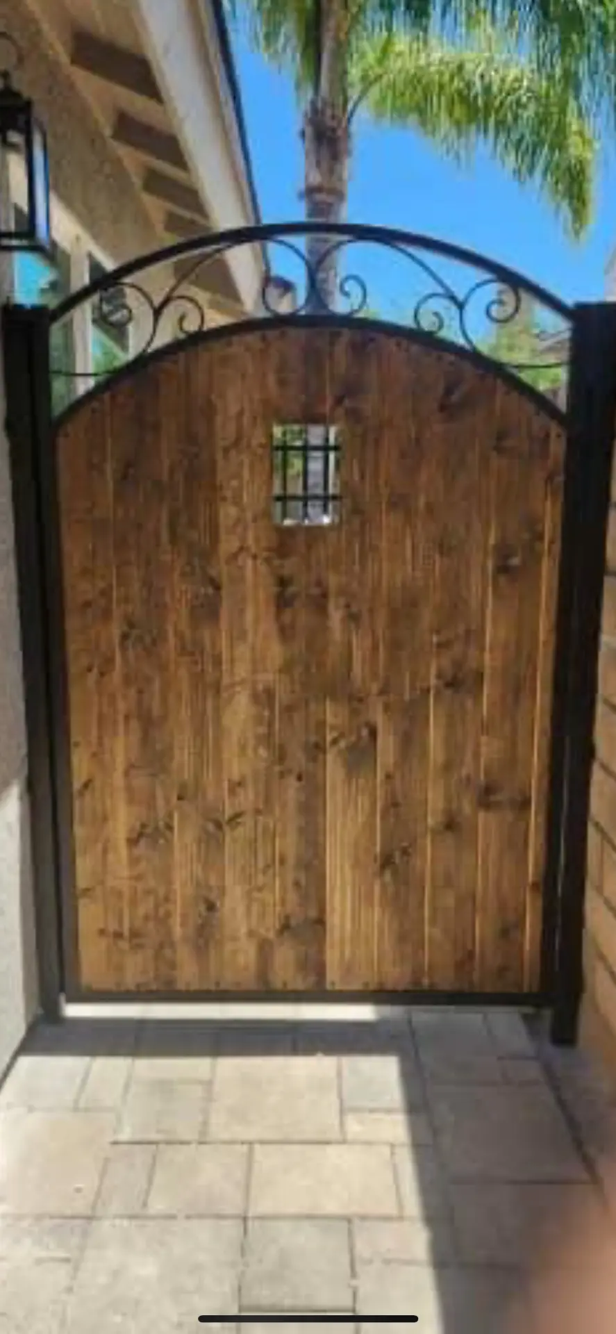 Scrollwork & Cedar Entry Gate