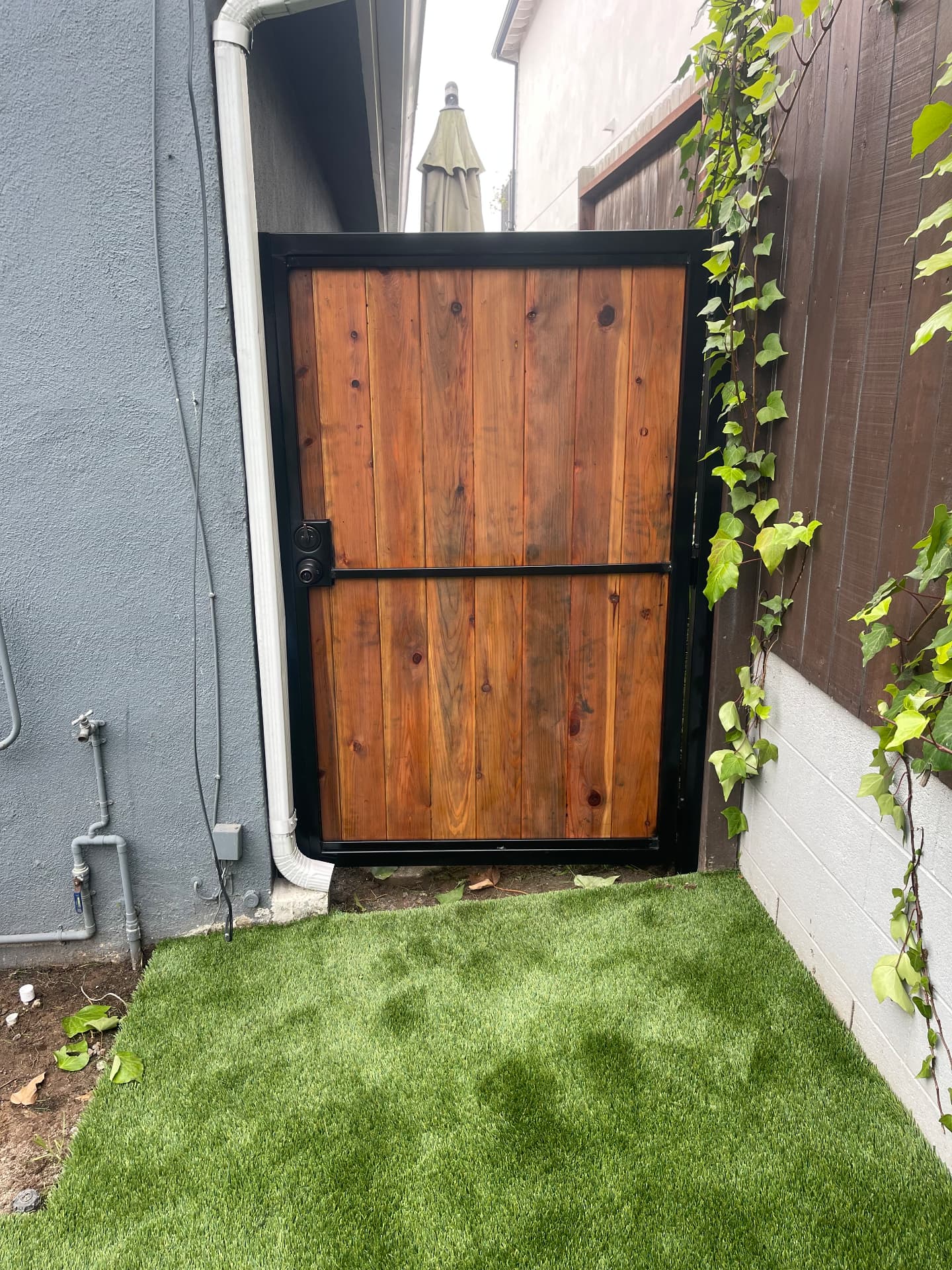 Steel Frame & Cedar Side Gate