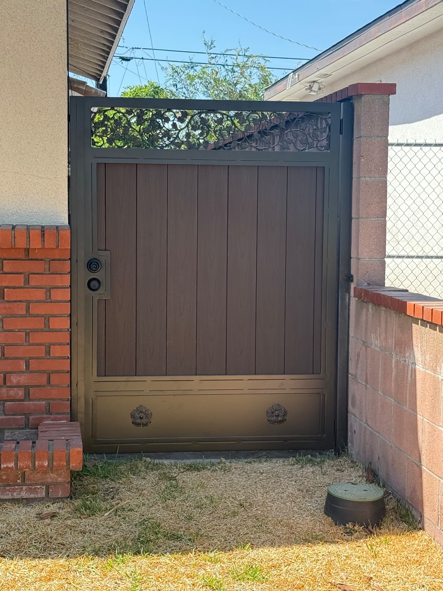 Bronze Scrollwork Side Gate